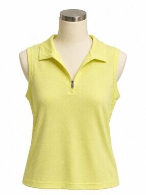 N ' VO Sleeveless Zip Polo Top Yellow